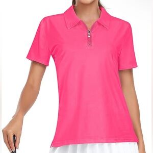 Viracy Womens Golf Shirt UPF50+ Sun Protection Short Sleeve 1/4 Zip Up Polo 3X